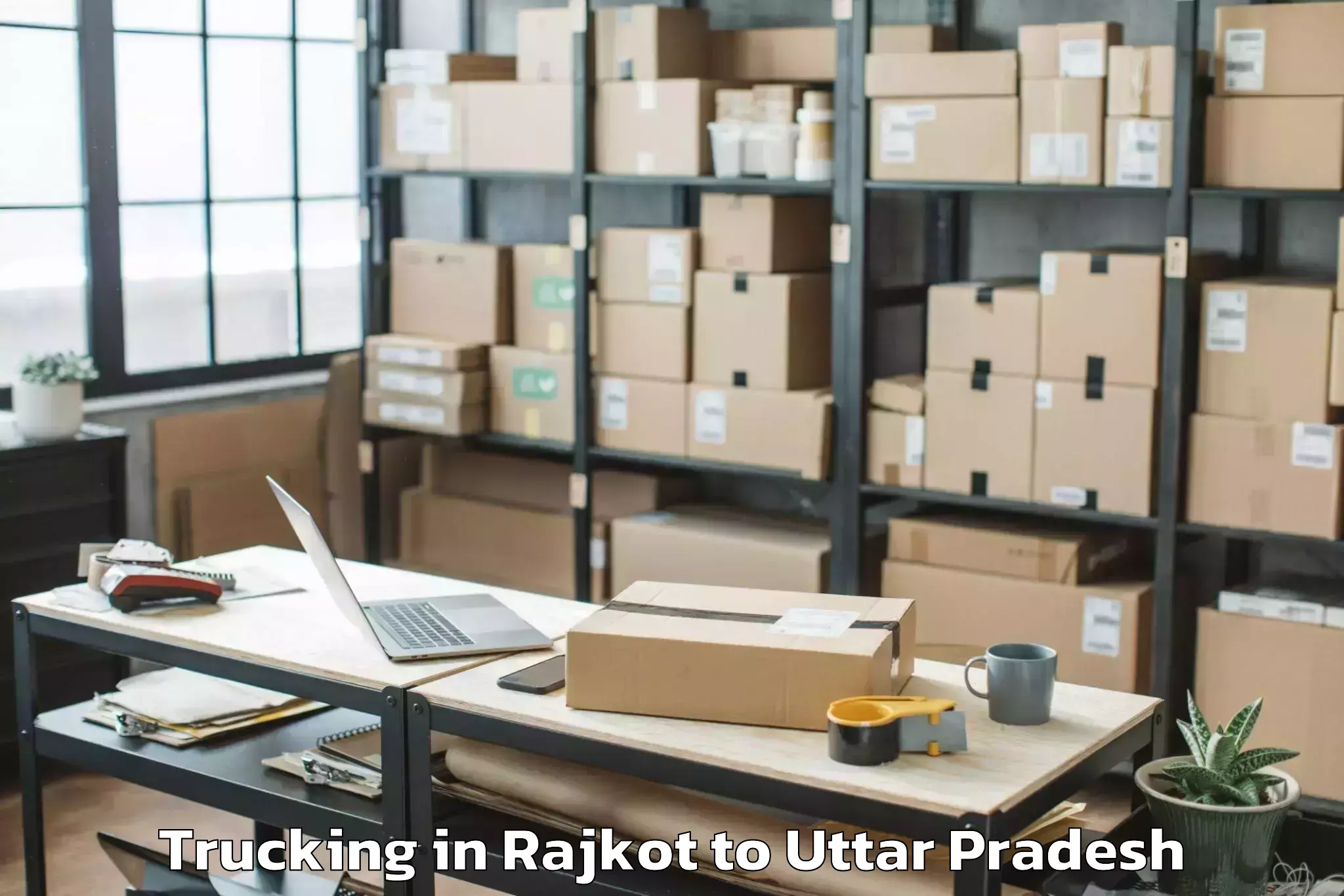 Affordable Rajkot to Mangalayatan University Aligar Trucking